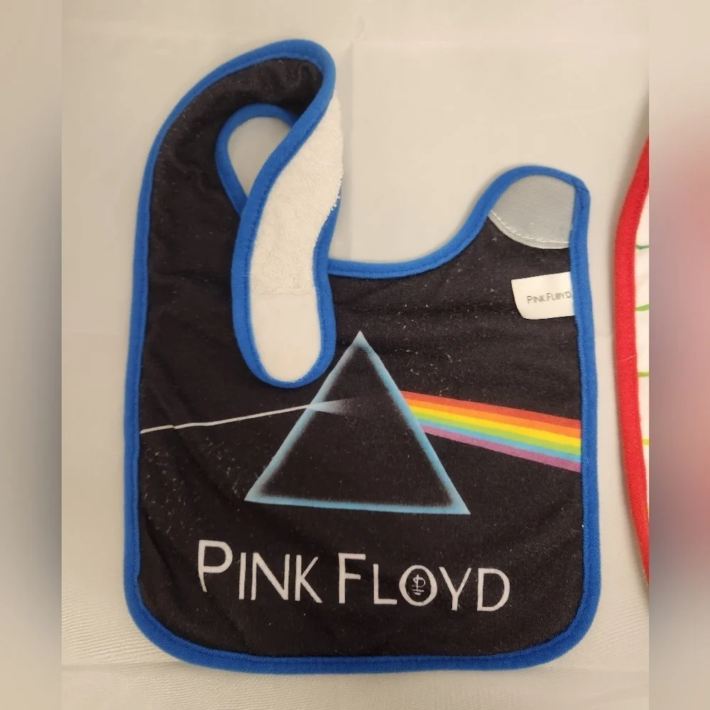 Daphyls Pink Floyd Pair of Baby Bibs One Size